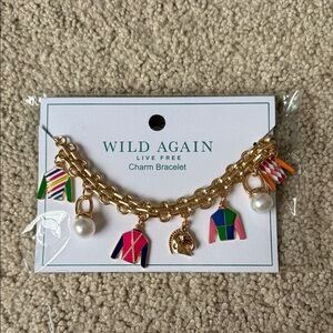 Gold Tone Multicolor Charm Bracelet